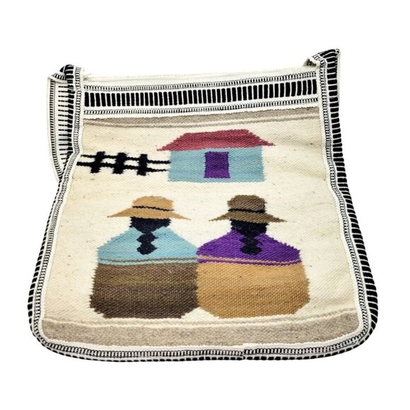 Artisan Ecuadorian Made Shoulder Bag with Native Residents HANDMADE From Ecuador - Picture 4 of 5